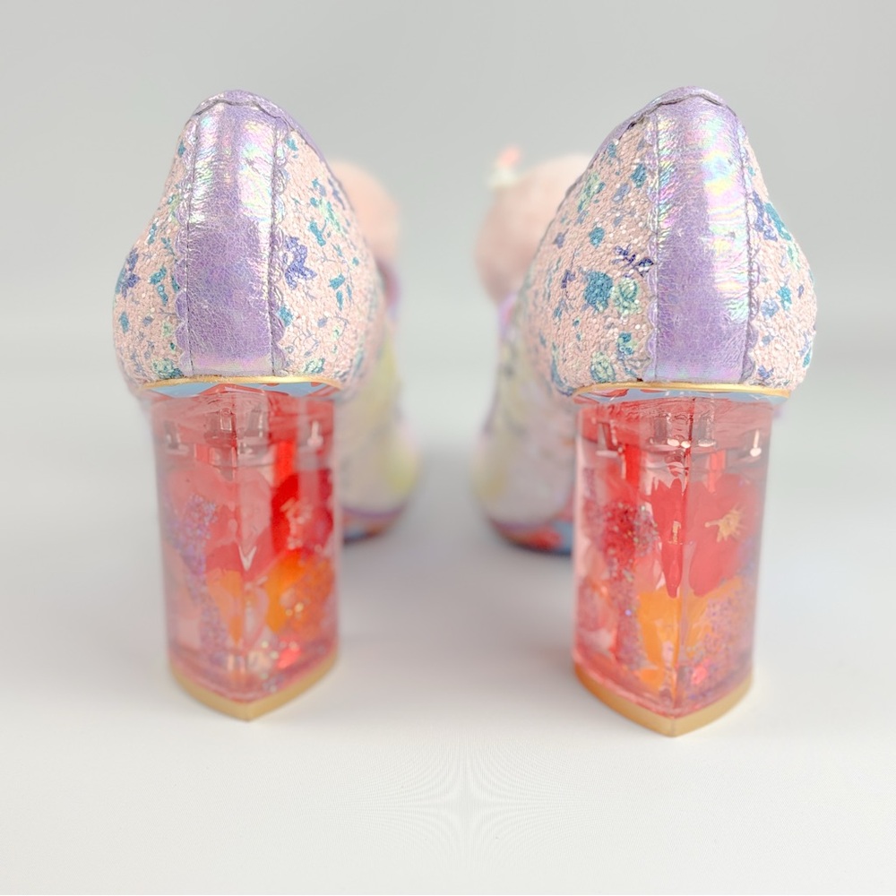Irregular Choice Luce Mia Pink Rabbit Pom Heels – Size 38  – Iridescent - Picture 7 of 8
